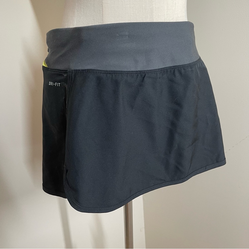 Nike Women’s Black Yellow Dri-Fit Tennis/Golf/Swim Skirt Panty Zip Pocket- SZ S - Picture 4 of 10
